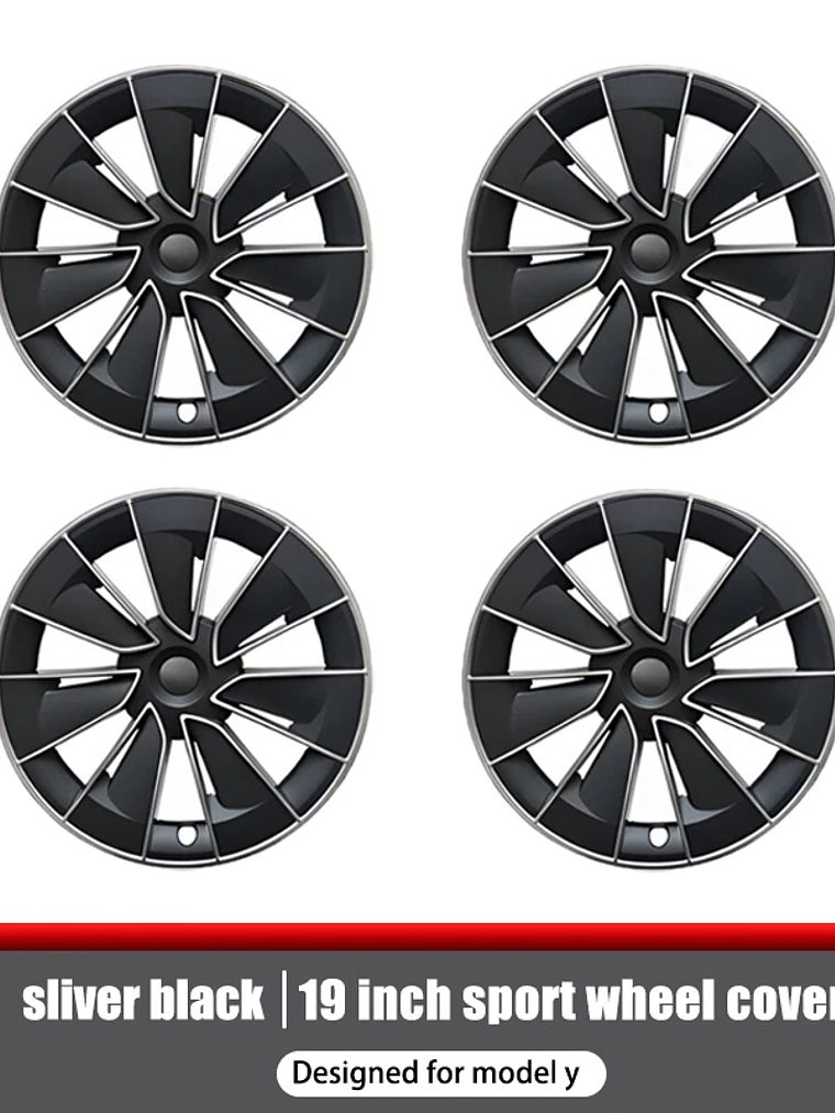4PCS Hub Cap for Tesla Model Y 19 Inch Wheel Covers 9