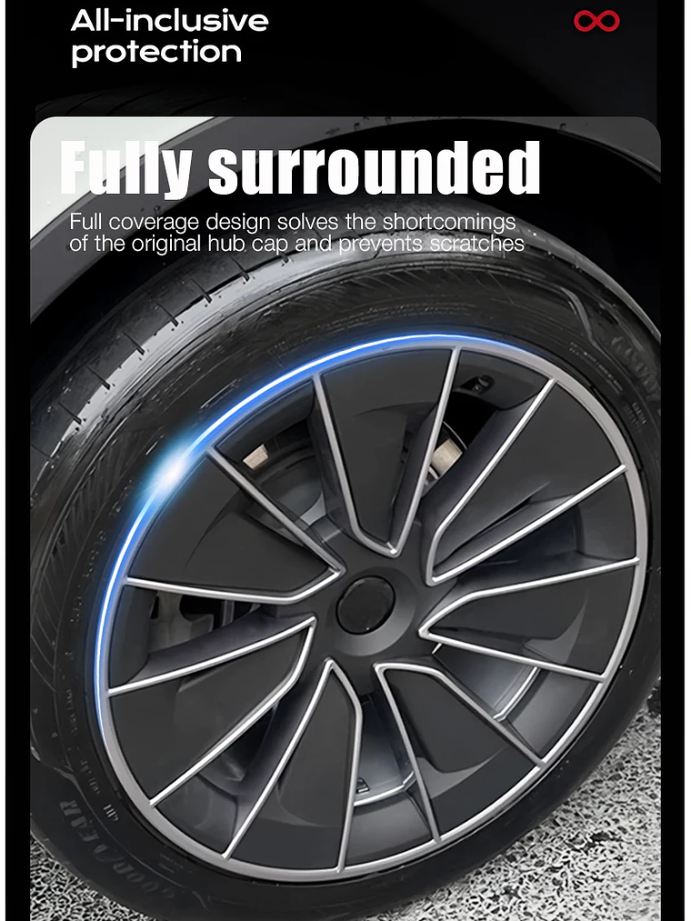 4PCS Hub Cap for Tesla Model Y 19 Inch Wheel Covers 11