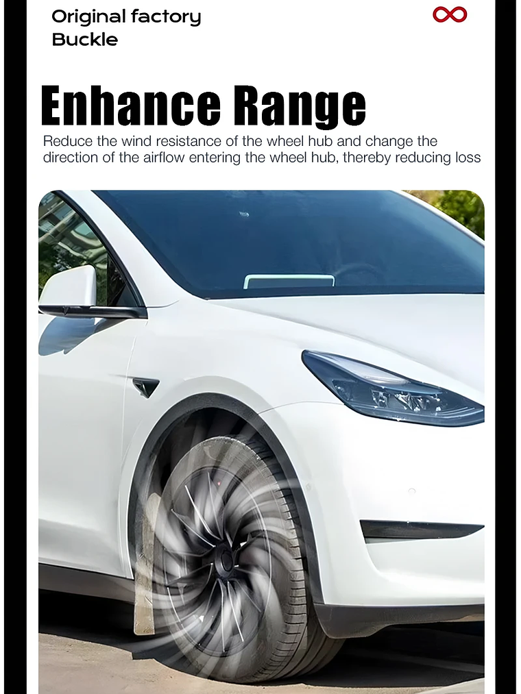 4PCS Hub Cap for Tesla Model Y 19 Inch Wheel Covers 13