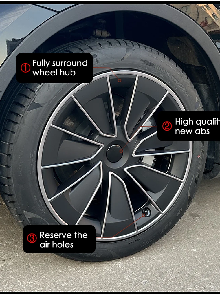 4PCS Hub Cap for Tesla Model Y 19 Inch Wheel Covers 14