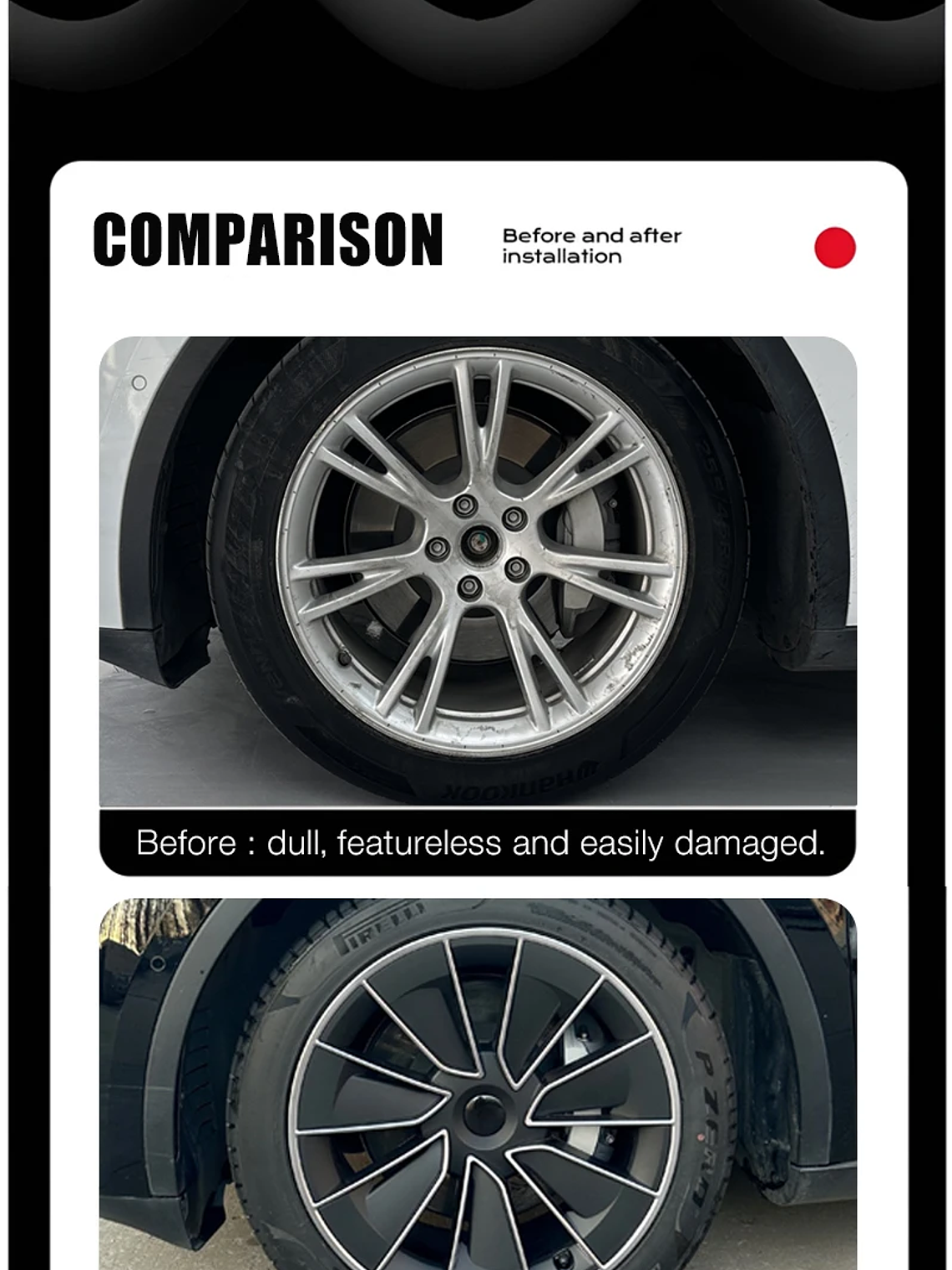 4PCS Hub Cap for Tesla Model Y 19 Inch Wheel Covers 16