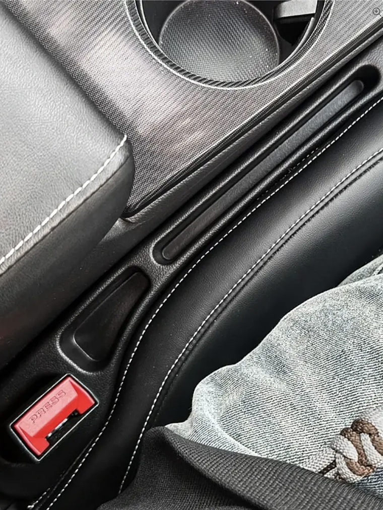 2Pcs Car Seat Gap Filler Seat Crevice Storage Box Bag Between Seats Console 1