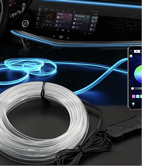 2/3/4/5M RGB Car Interior Ambient LED Light Strip Invisible USB Fiber Optic
