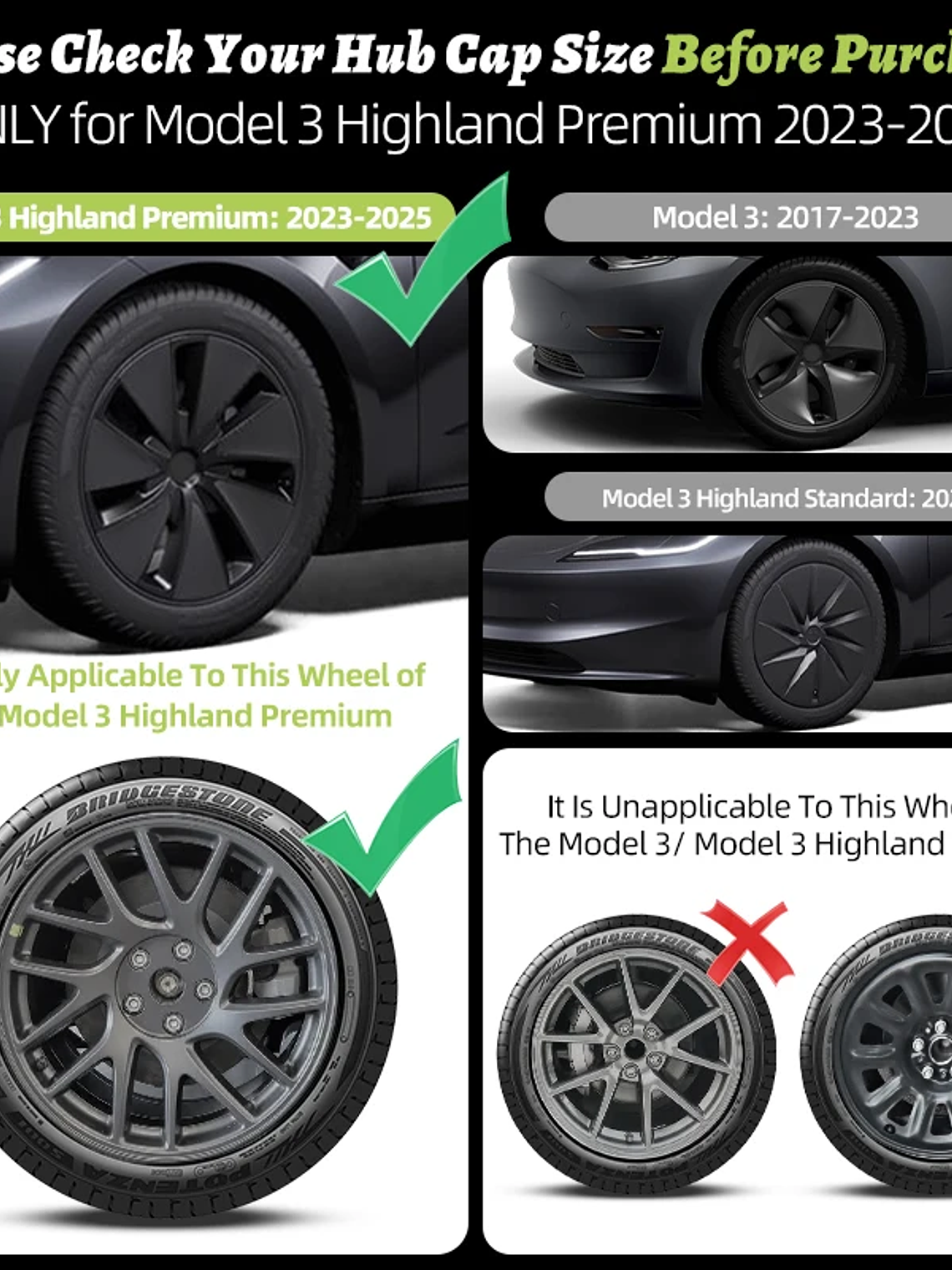 4PCS Wheel Cap 18 Inch Turbine Automobile Hubcap for Tesla Model 3 3