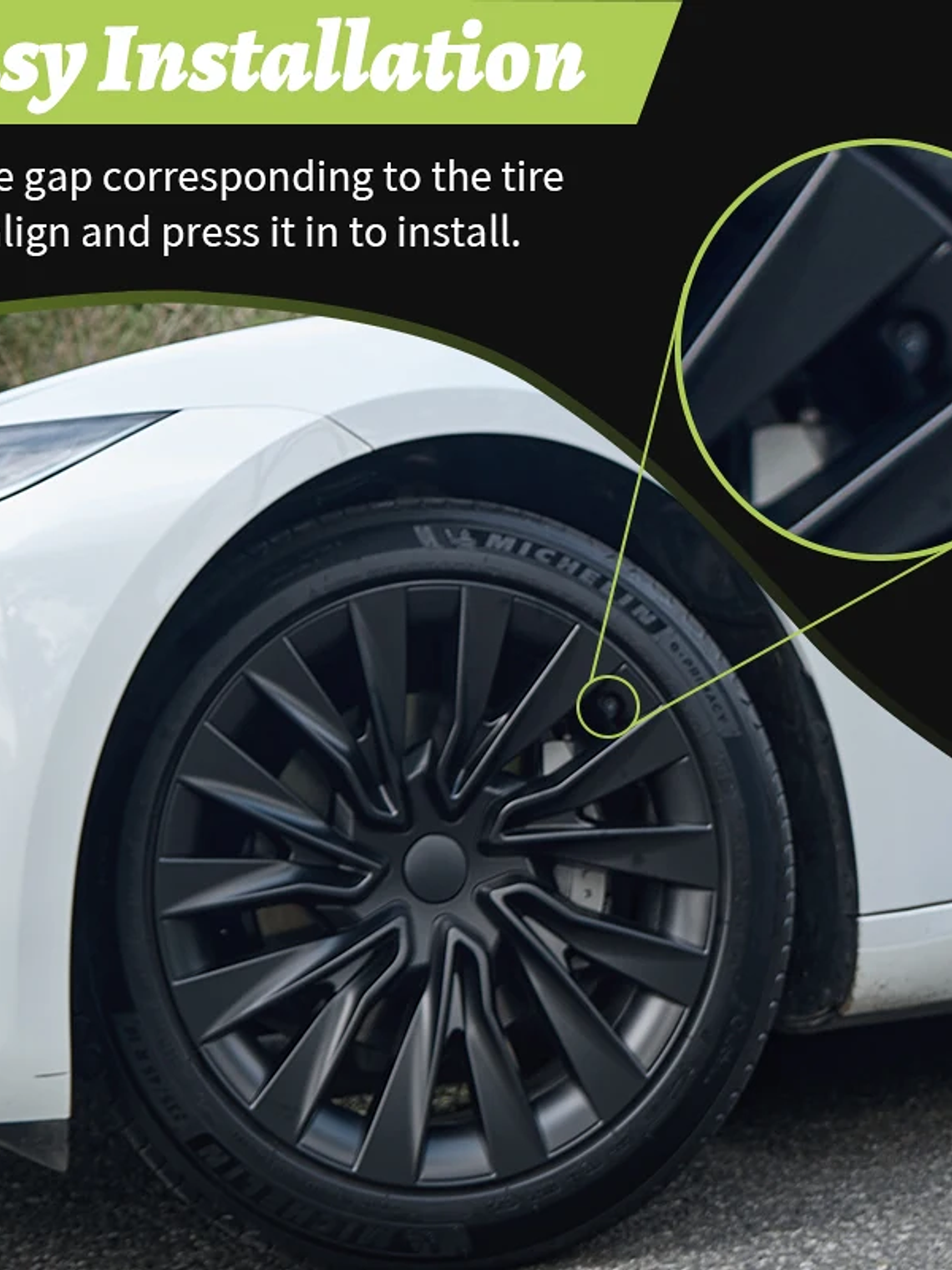 4PCS Wheel Cap 18 Inch Turbine Automobile Hubcap for Tesla Model 3 6