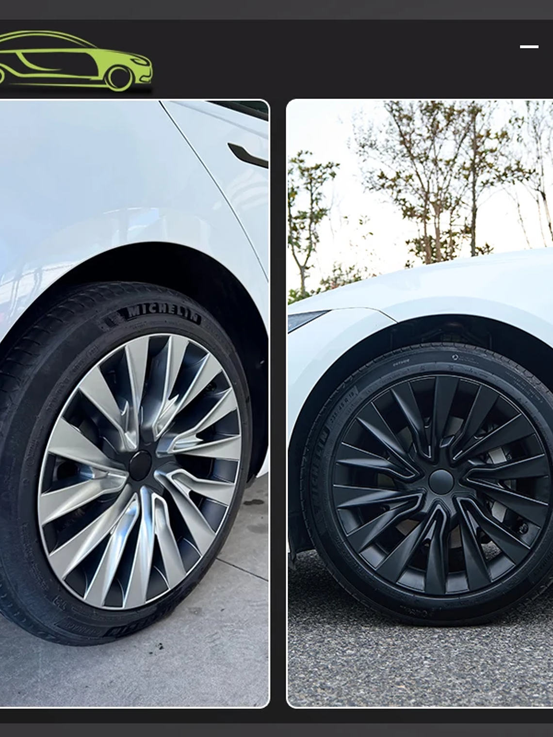 4PCS Wheel Cap 18 Inch Turbine Automobile Hubcap for Tesla Model 3 7