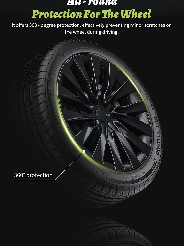 4PCS Wheel Cap 18 Inch Turbine Automobile Hubcap for Tesla Model 3 14