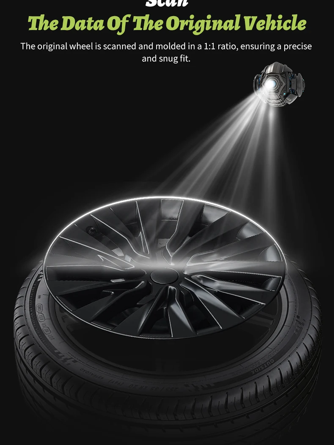 4PCS Wheel Cap 18 Inch Turbine Automobile Hubcap for Tesla Model 3 19