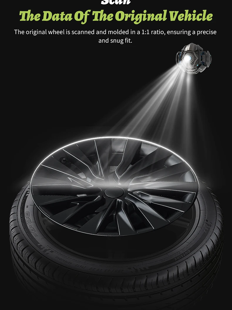 4PCS Wheel Cap 18 Inch Turbine Automobile Hubcap for Tesla Model 3 19