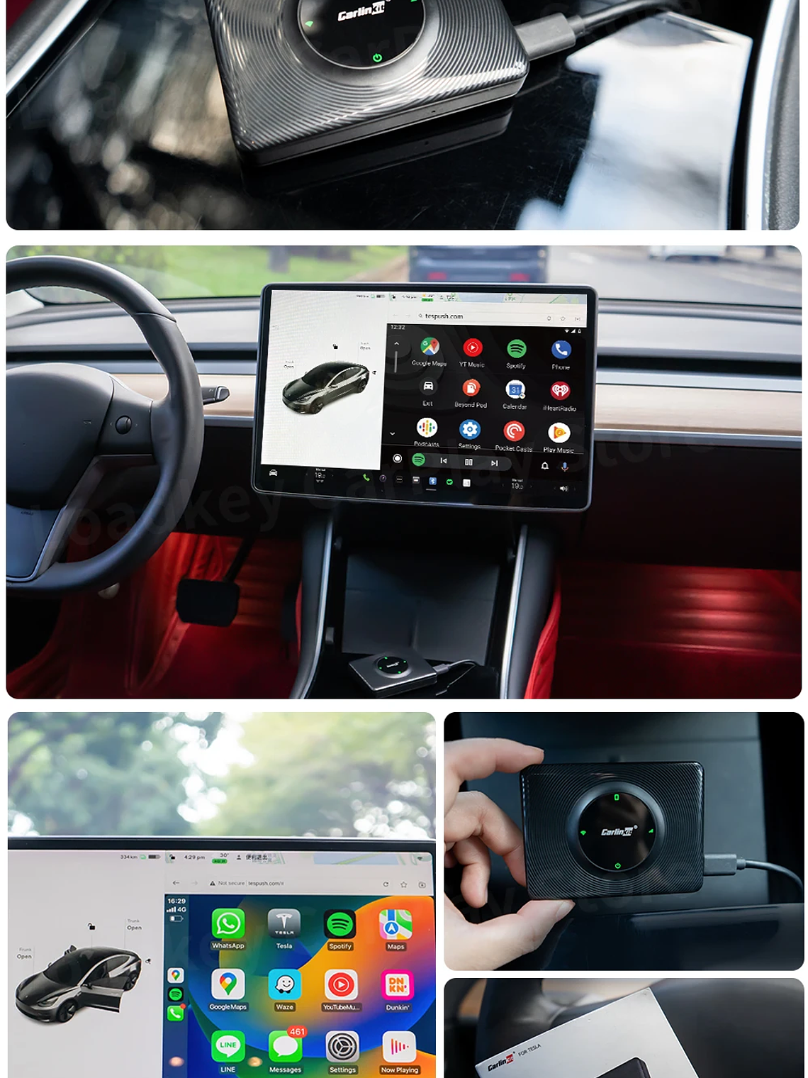 CarlinKit Wireless CarPlay Android Auto For Tesla Model 3 Model X Y Model S 2