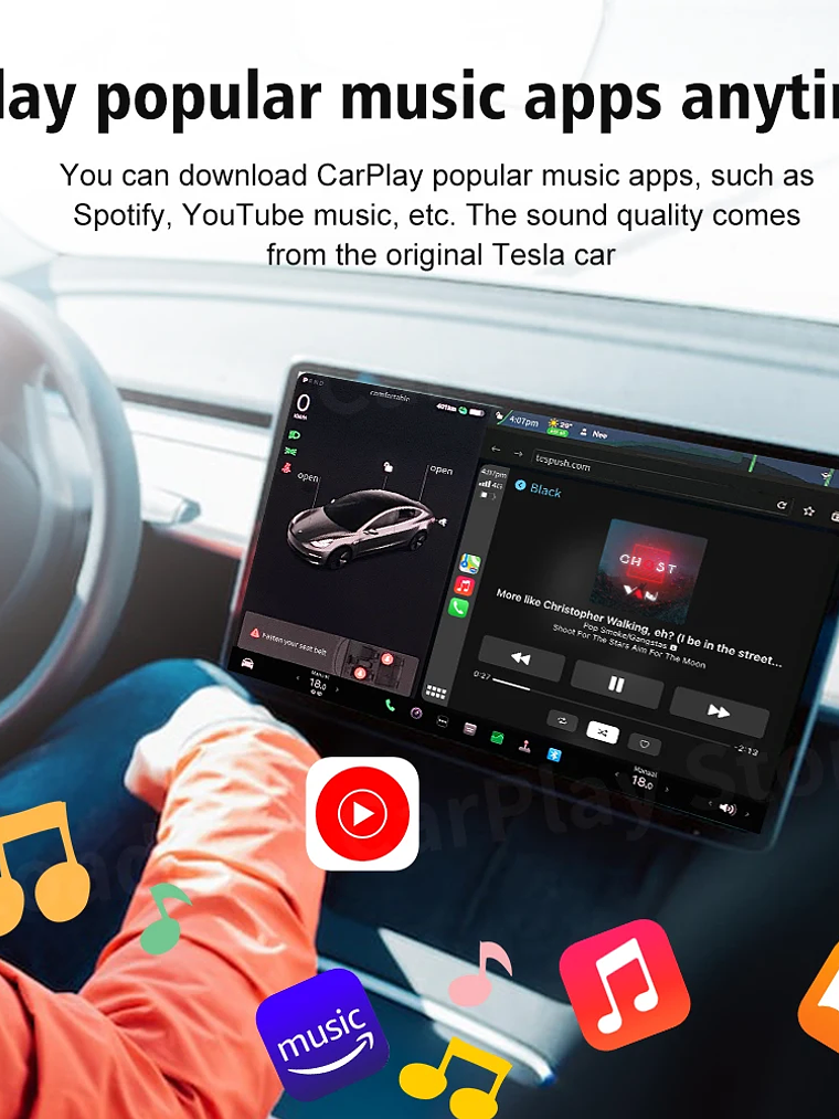 CarlinKit Wireless CarPlay Android Auto For Tesla Model 3 Model X Y Model S 4