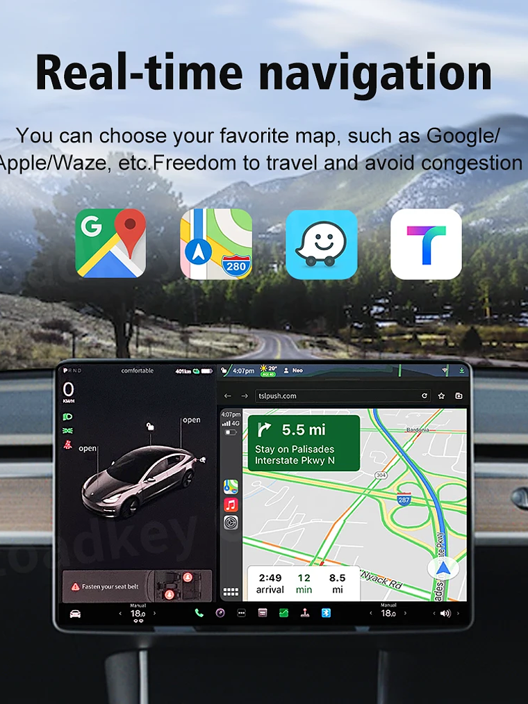 CarlinKit Wireless CarPlay Android Auto For Tesla Model 3 Model X Y Model S 5