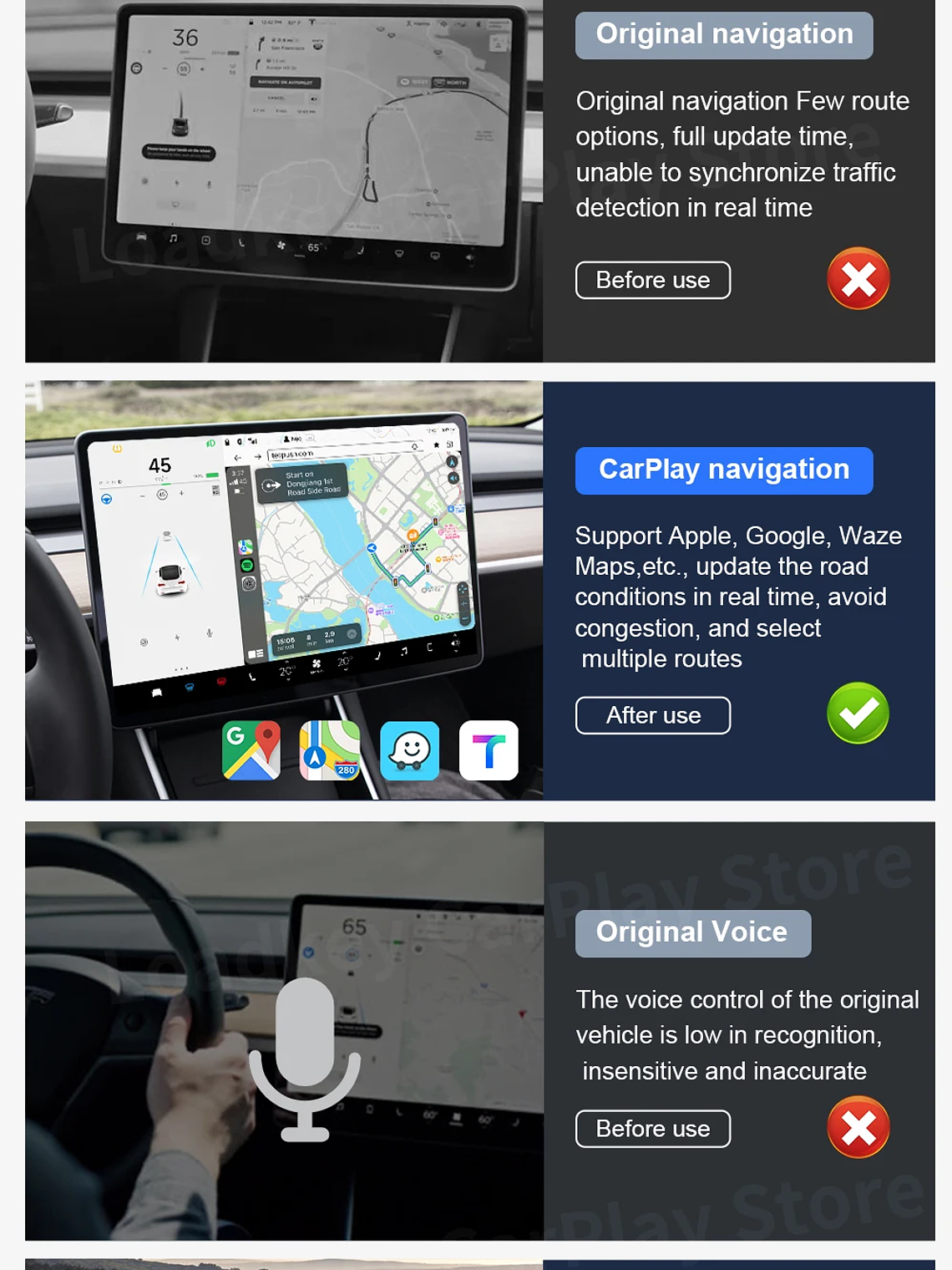 CarlinKit Wireless CarPlay Android Auto For Tesla Model 3 Model X Y Model S 14