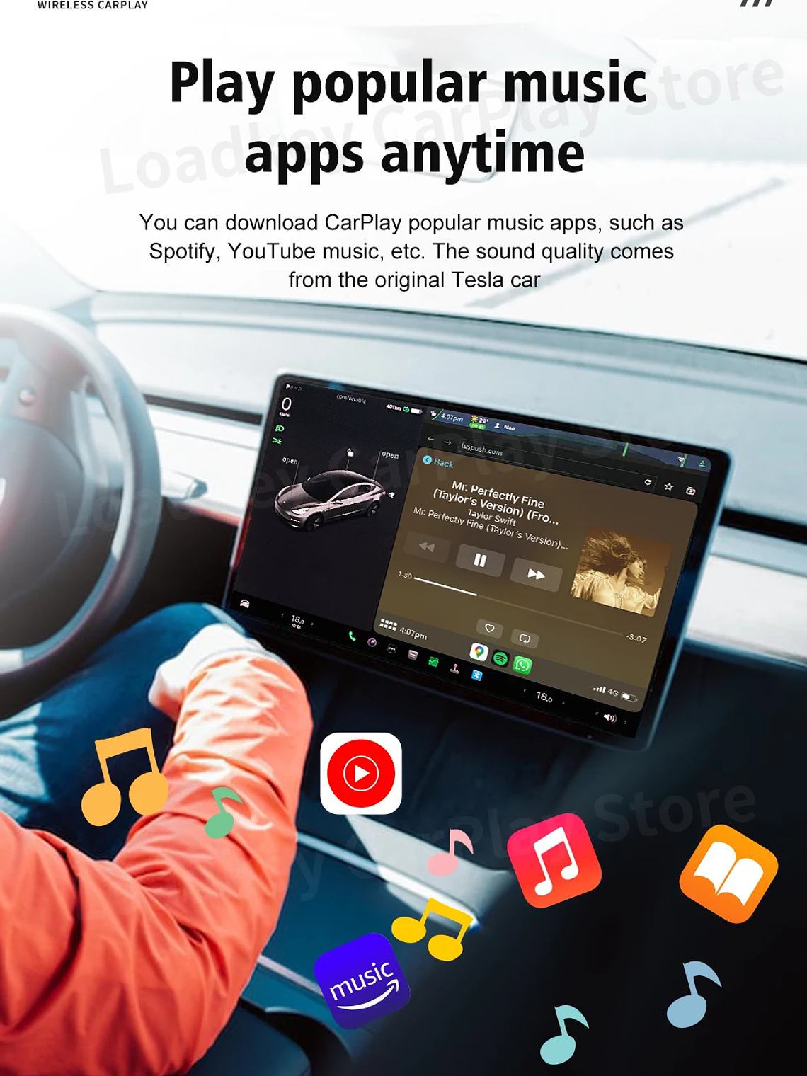 CarlinKit Wireless CarPlay Android Auto For Tesla Model 3 Model X Y Model S 19