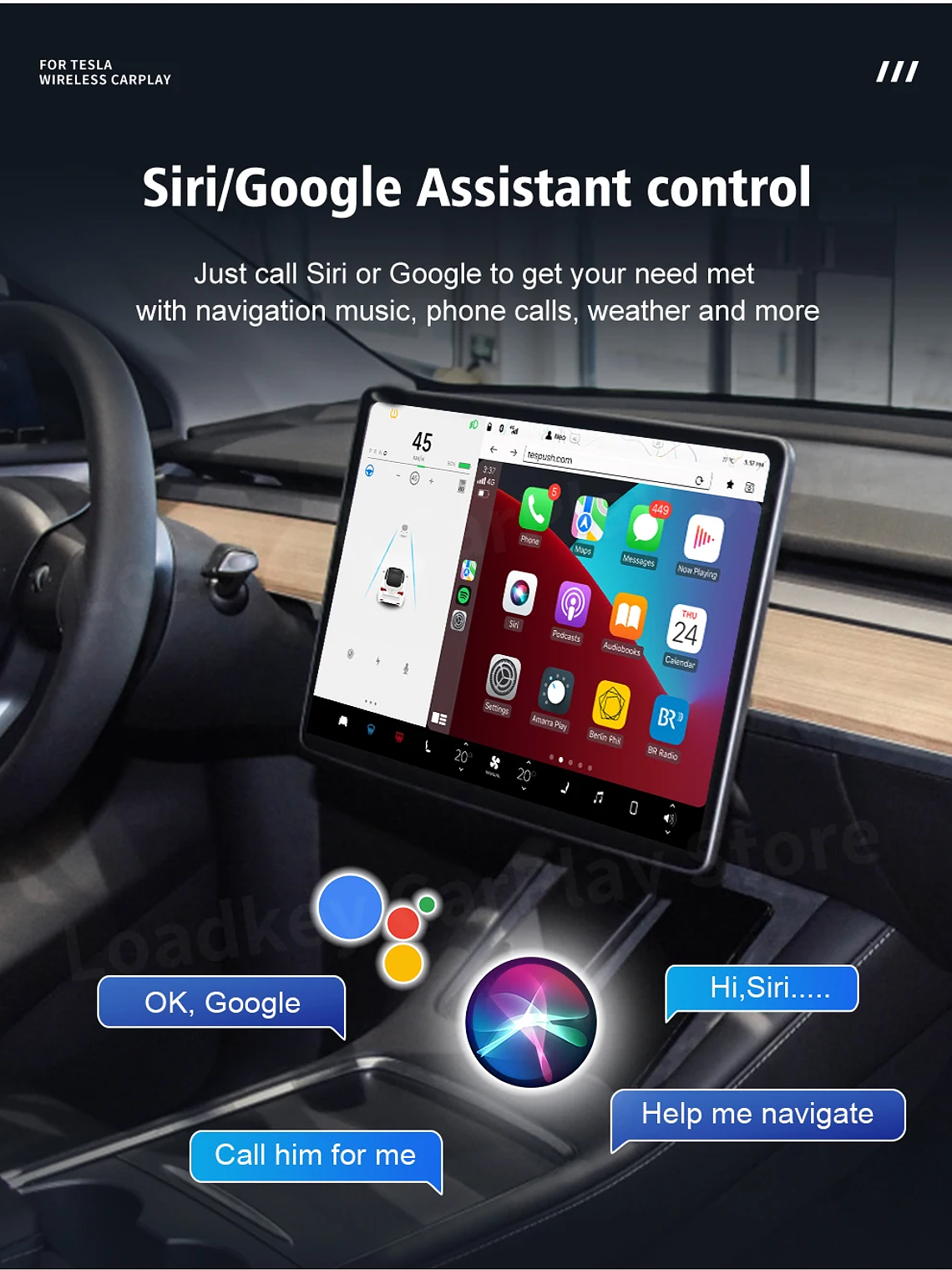 CarlinKit Wireless CarPlay Android Auto For Tesla Model 3 Model X Y Model S 20