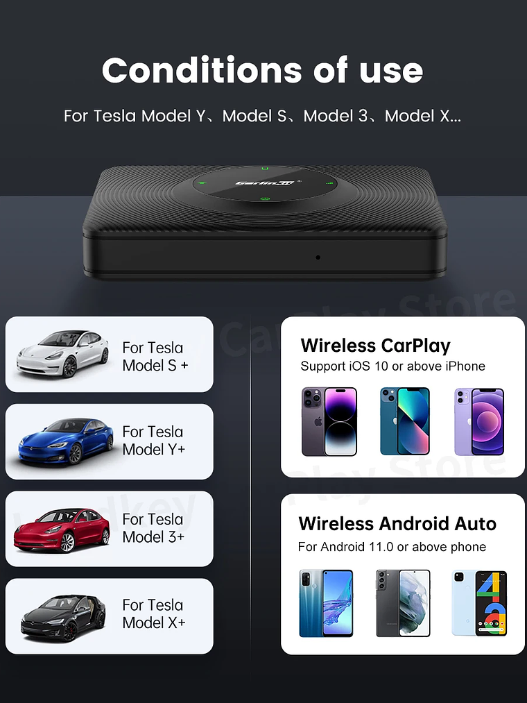 CarlinKit Wireless CarPlay Android Auto For Tesla Model 3 Model X Y Model S 23