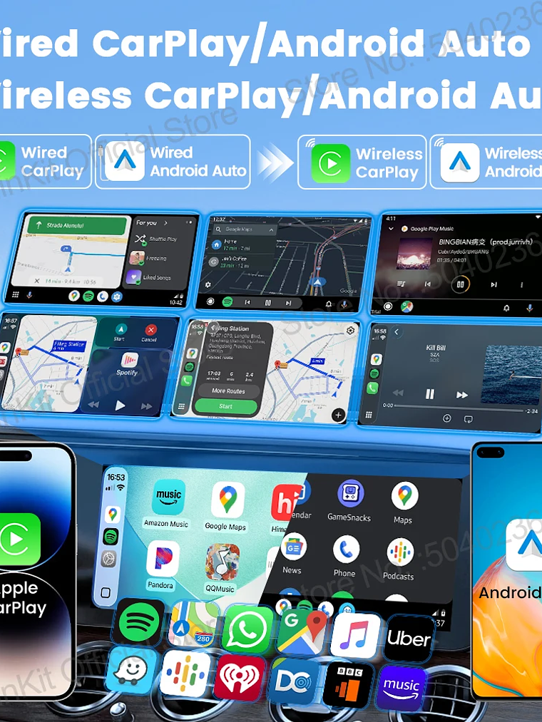 CarlinKit 5.0 C2Air Wireless Adapter Wireless CarPlay Android Auto Box 2