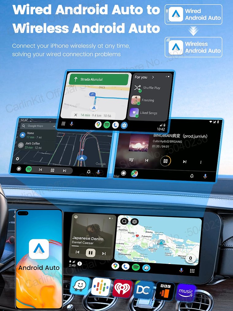 CarlinKit 5.0 C2Air Wireless Adapter Wireless CarPlay Android Auto Box 13