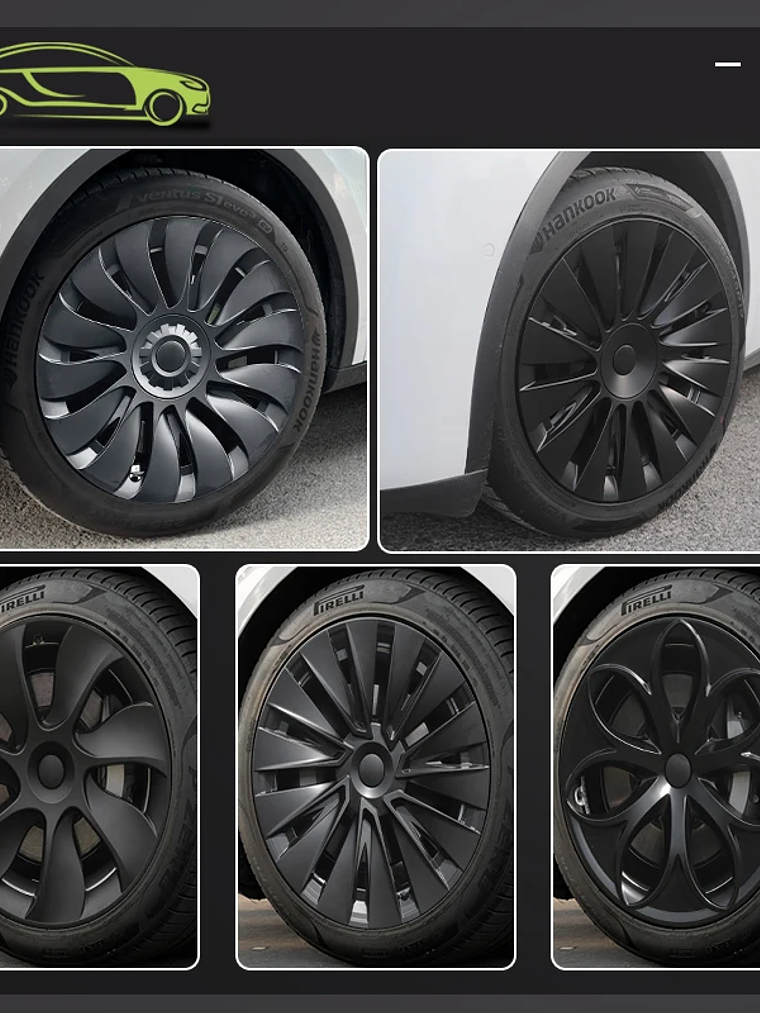 4PCS Design for TESLA Model Y 2020-2024 Vehicle Storm Wheel Cover Caps 6