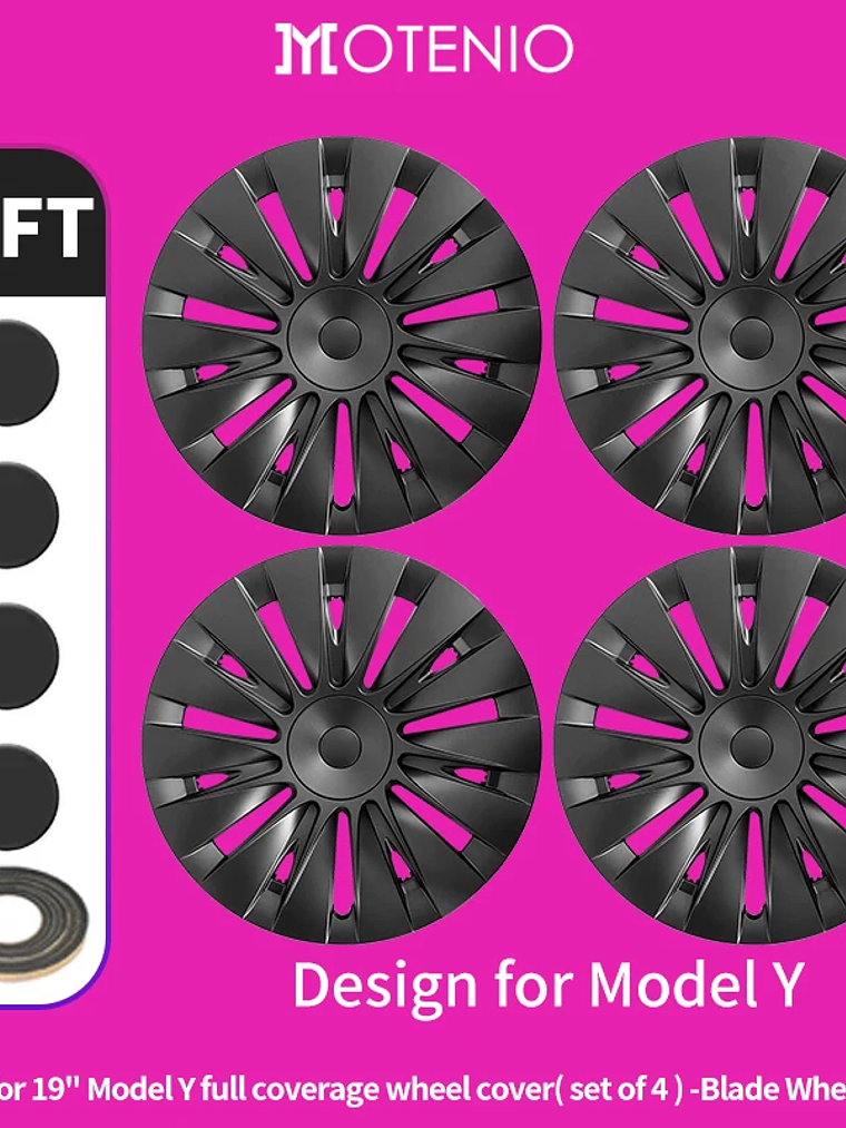 4PCS Design for TESLA Model Y 2020-2024 Vehicle Storm Wheel Cover Caps 8