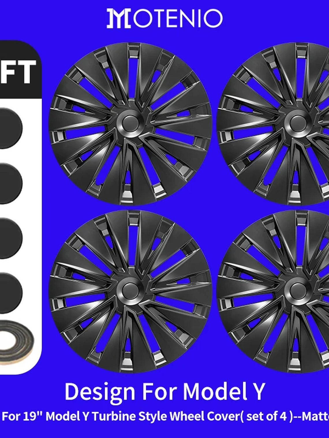 4PCS Design for TESLA Model Y 2020-2024 Vehicle Storm Wheel Cover Caps 10