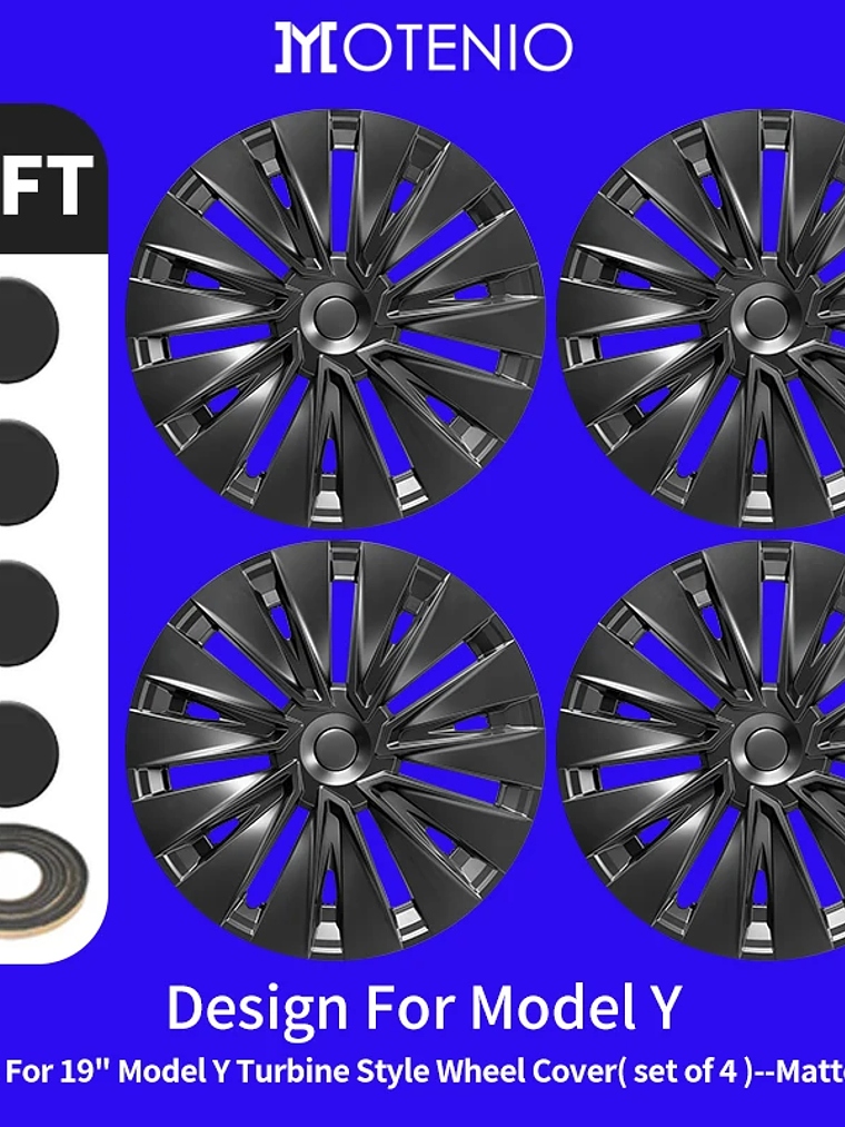 4PCS Design for TESLA Model Y 2020-2024 Vehicle Storm Wheel Cover Caps 10