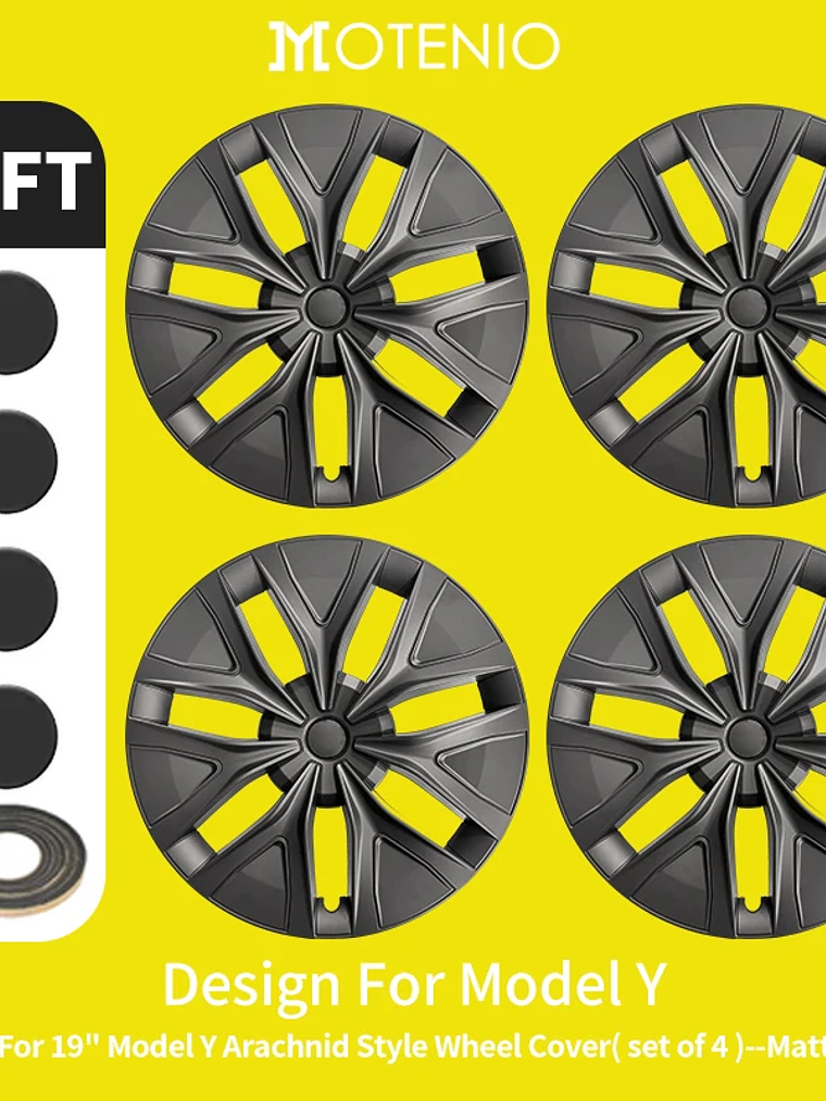 4PCS Design for TESLA Model Y 2020-2024 Vehicle Storm Wheel Cover Caps 12