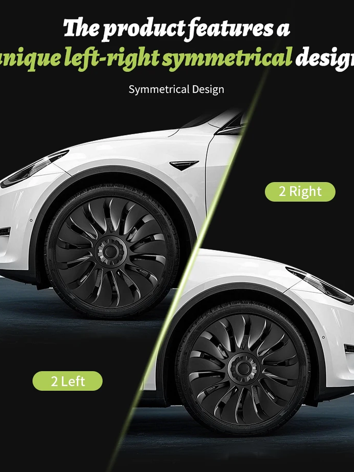 4PCS Design for TESLA Model Y 2020-2024 Vehicle Storm Wheel Cover Caps 14