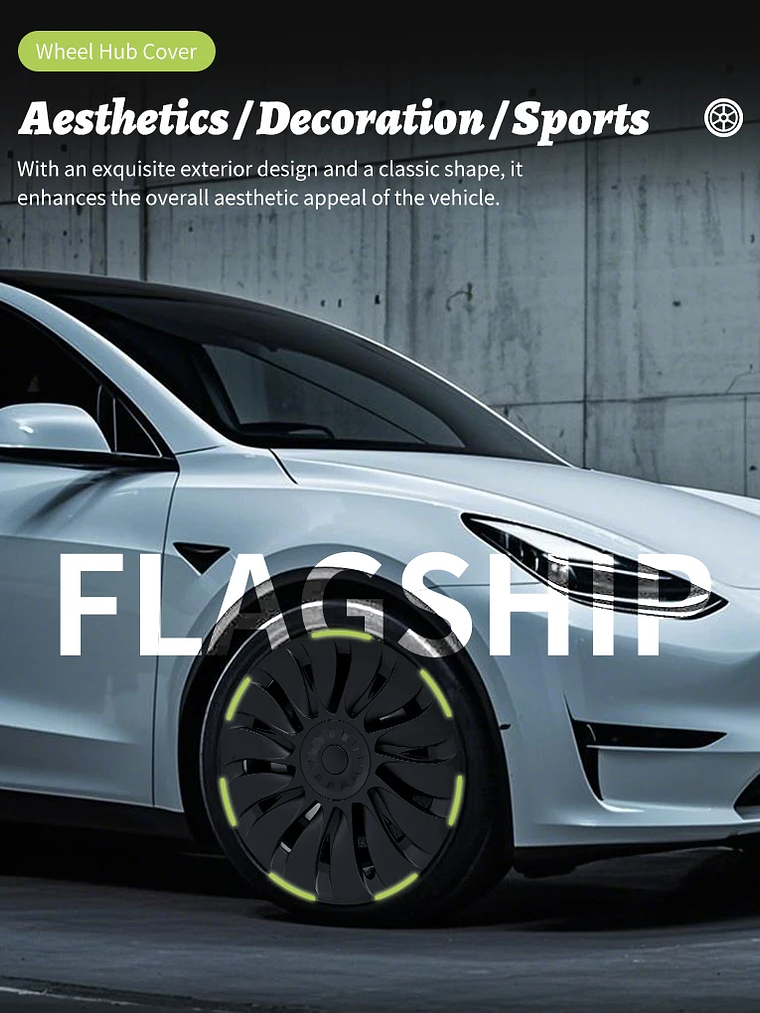 4PCS Design for TESLA Model Y 2020-2024 Vehicle Storm Wheel Cover Caps 16
