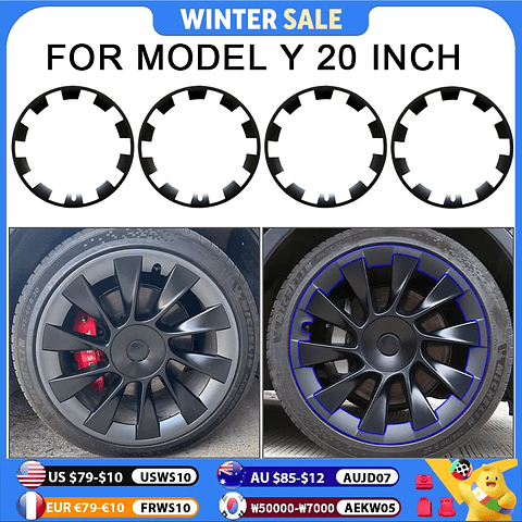 Tesla Model Y 20 Inch Rim Wheel Hub Protection Patch Protectors
