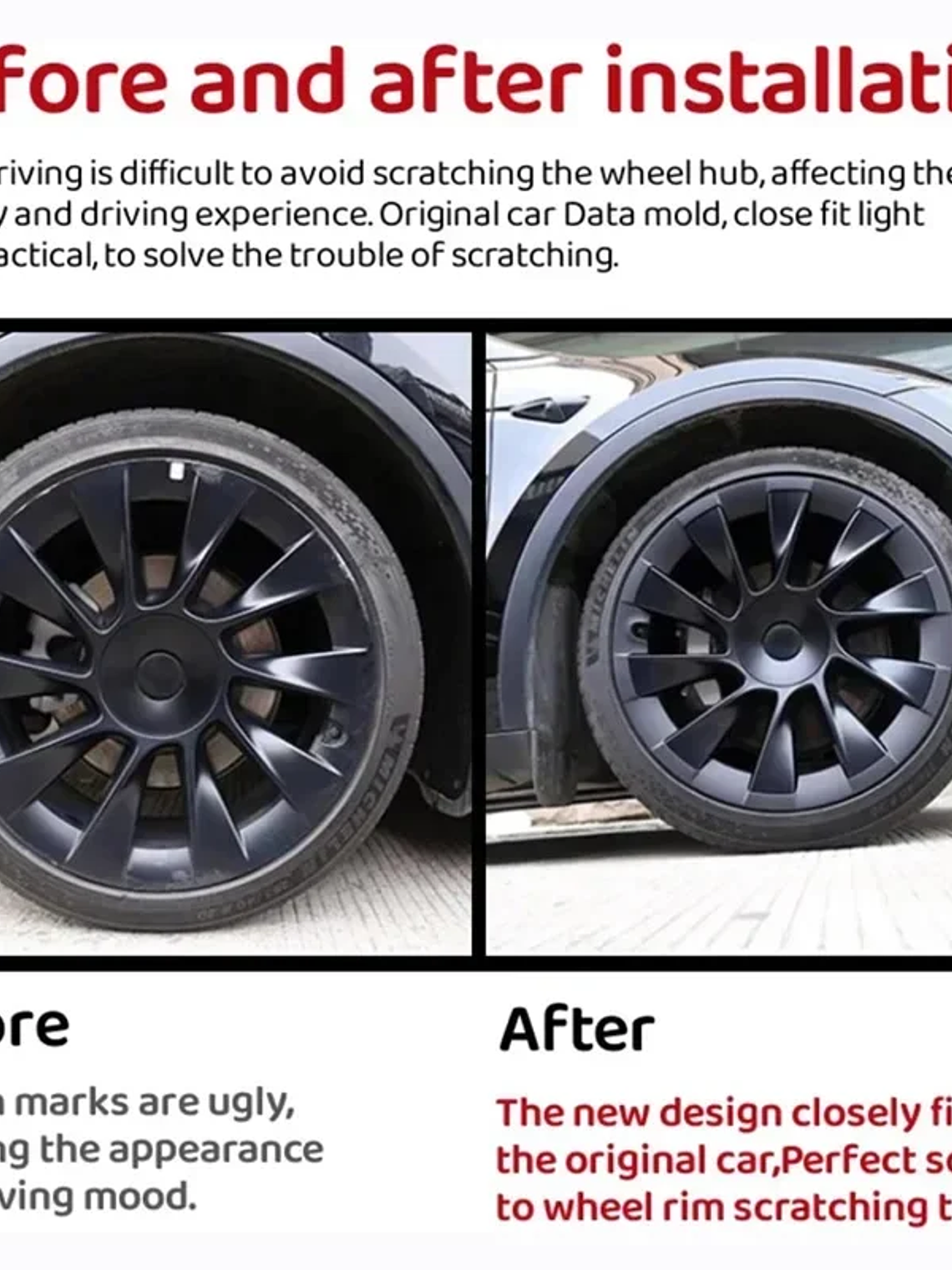 Tesla Model Y 20 Inch Rim Wheel Hub Protection Patch Protectors 5