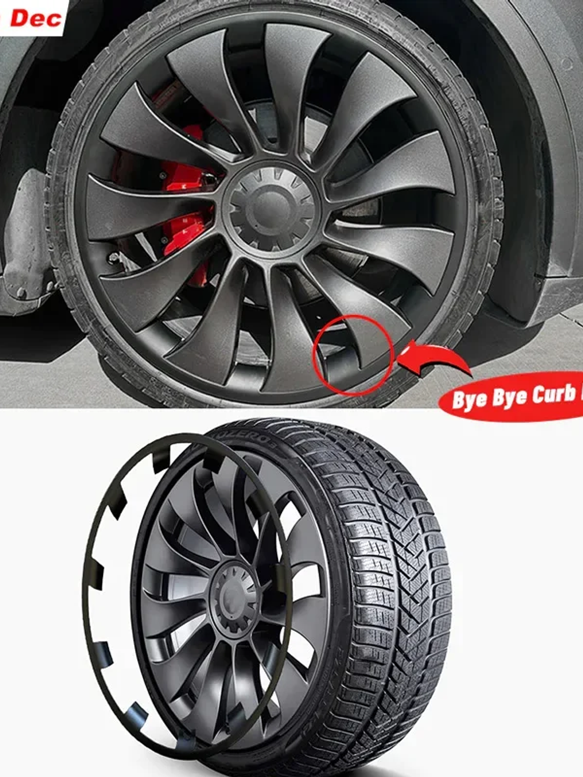 Tesla Model Y 20 Inch Rim Wheel Hub Protection Patch Protectors 6