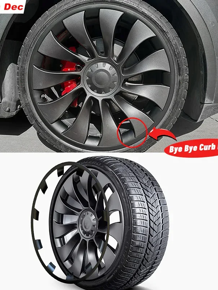 Tesla Model Y 20 Inch Rim Wheel Hub Protection Patch Protectors 6