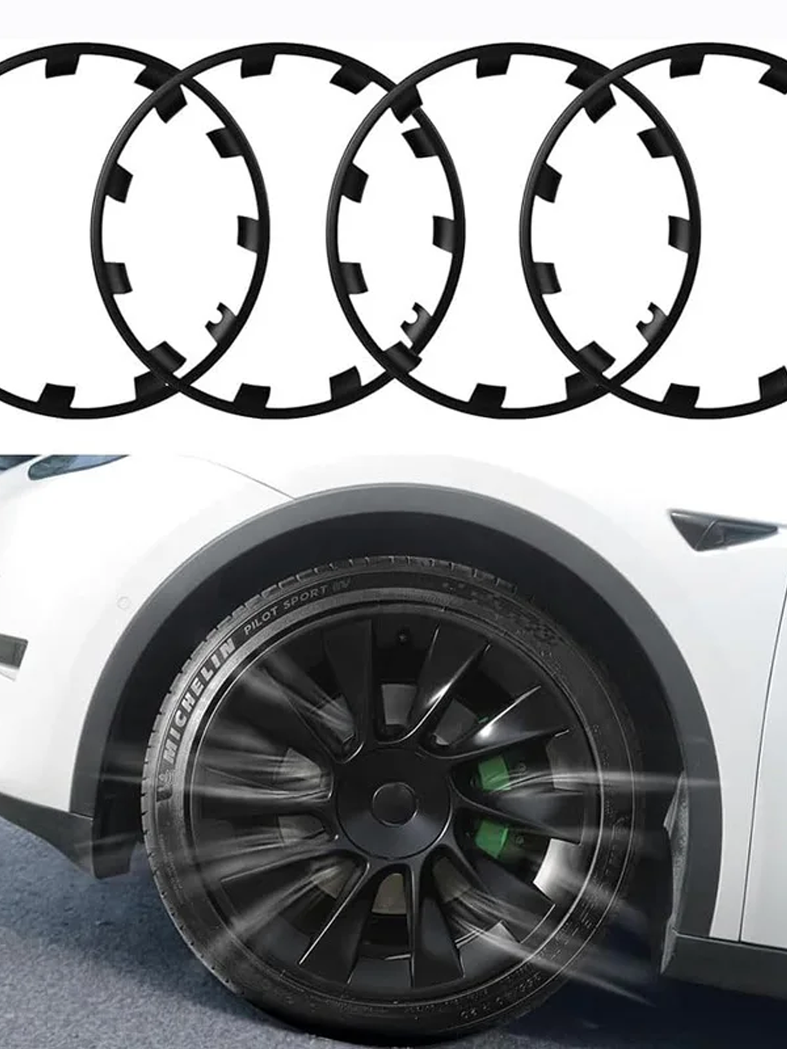 Tesla Model Y 20 Inch Rim Wheel Hub Protection Patch Protectors 11