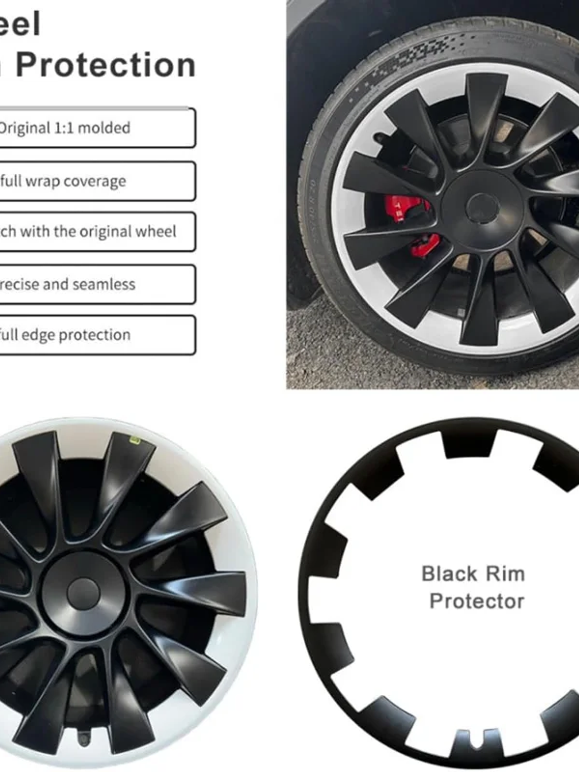 Tesla Model Y 20 Inch Rim Wheel Hub Protection Patch Protectors 13