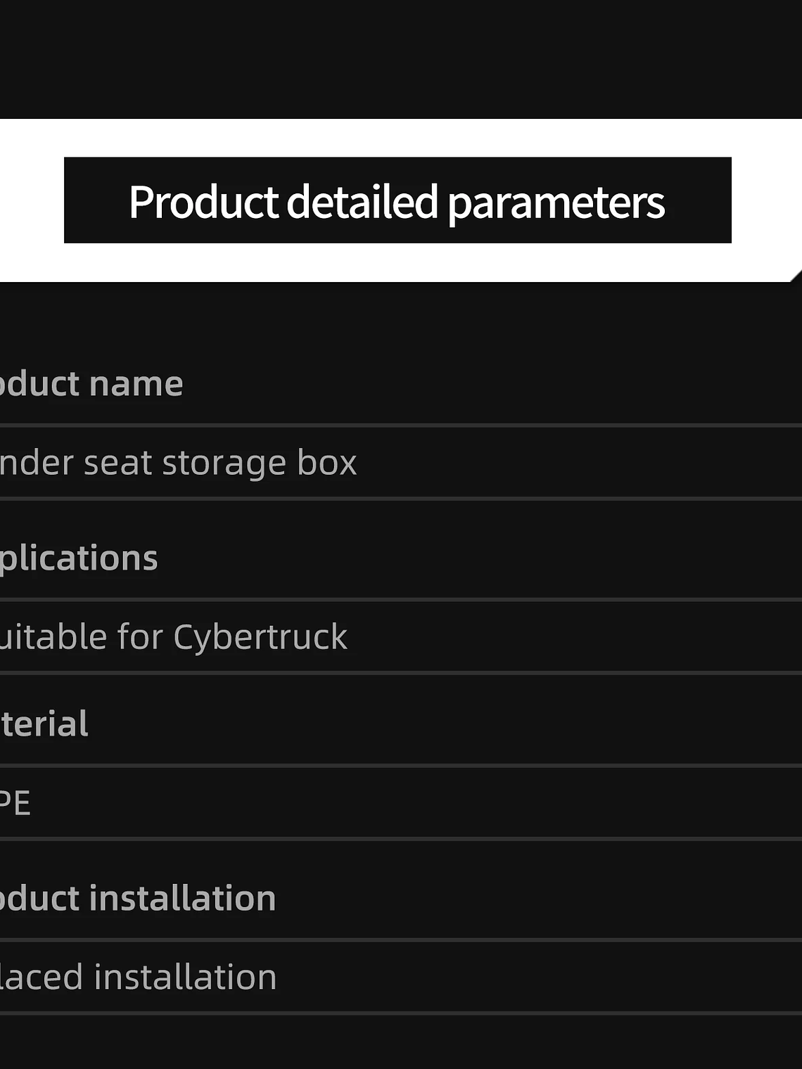 Tesla Cybertruck Under Seat Storage Box 7