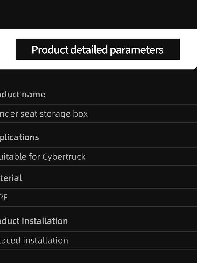 Tesla Cybertruck Under Seat Storage Box 7