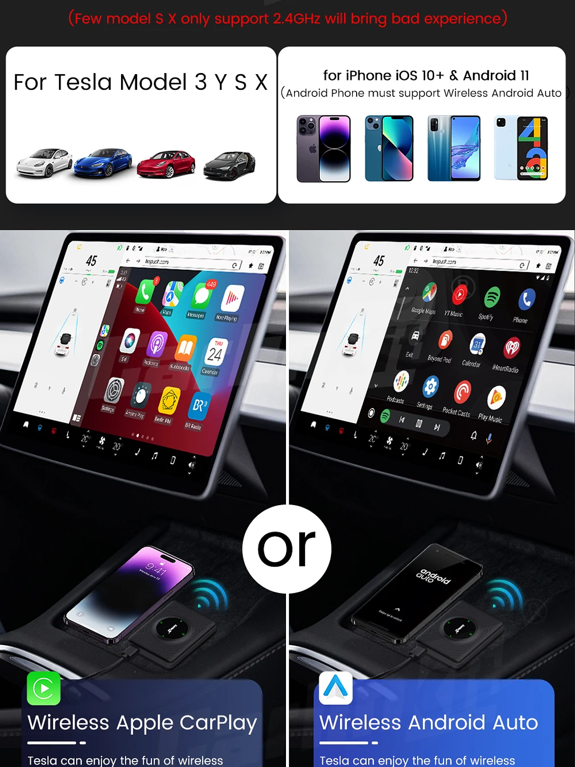 CarlinKit T2C Wireless CarPlay For Tesla Android Auto Adapter 11