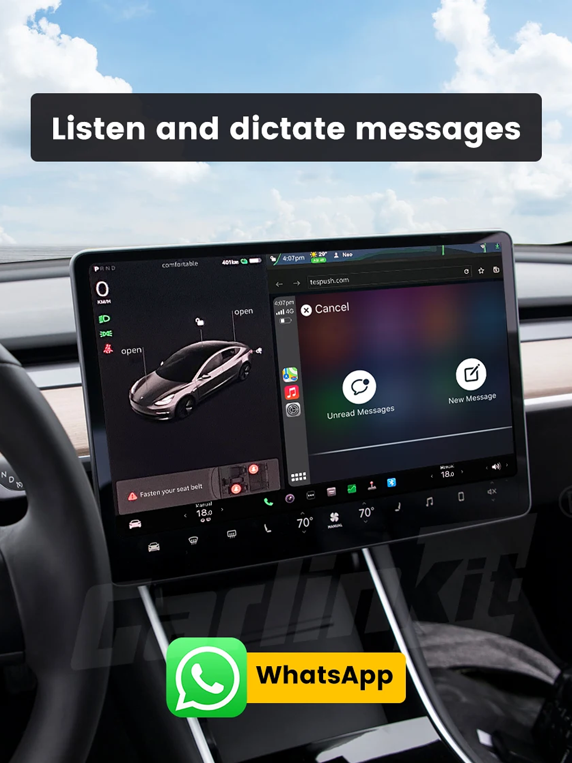 CarlinKit T2C Wireless CarPlay For Tesla Android Auto Adapter 16