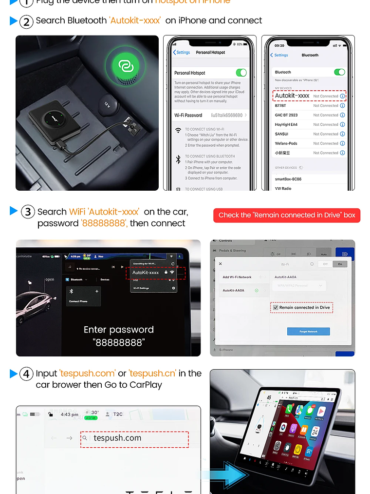 CarlinKit T2C Wireless CarPlay For Tesla Android Auto Adapter 20