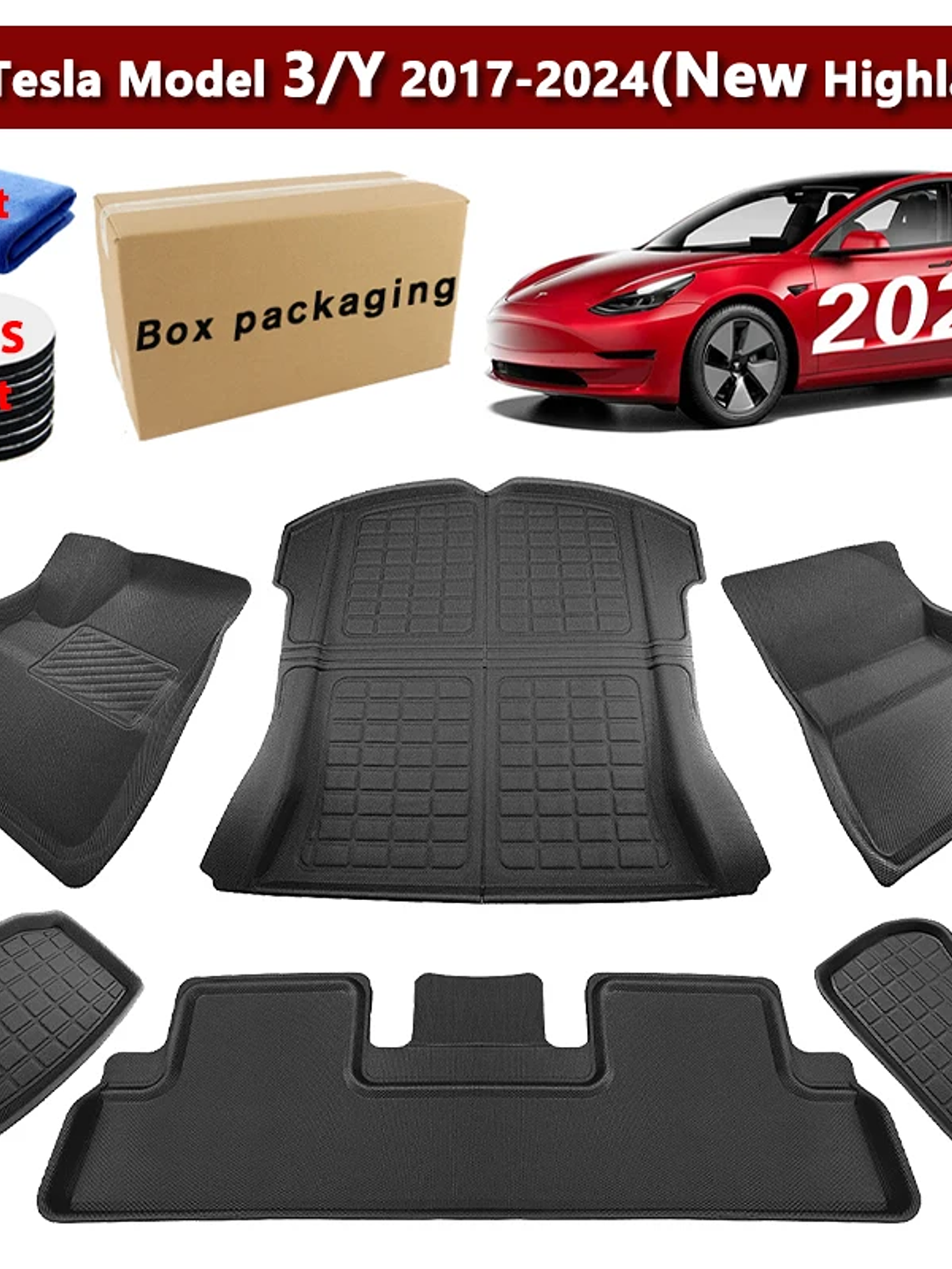 NovaAcc Floor mats for Tesla Model Y 2017-2024 Model 3 Highland 2024 2025 16