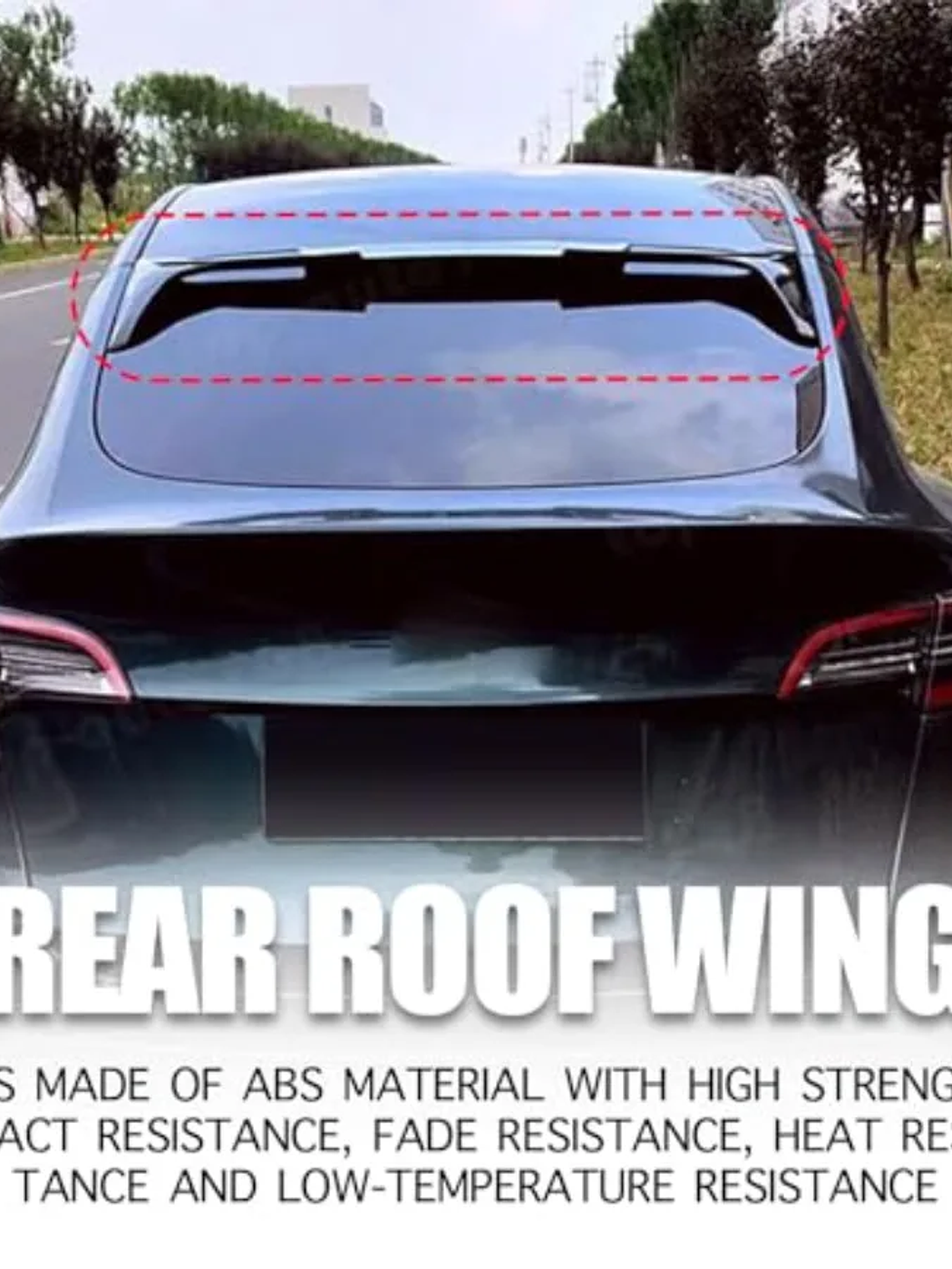 Gloss Black Rear Window Roof Spoiler for Tesla Model Y 2021 2022 2023 2