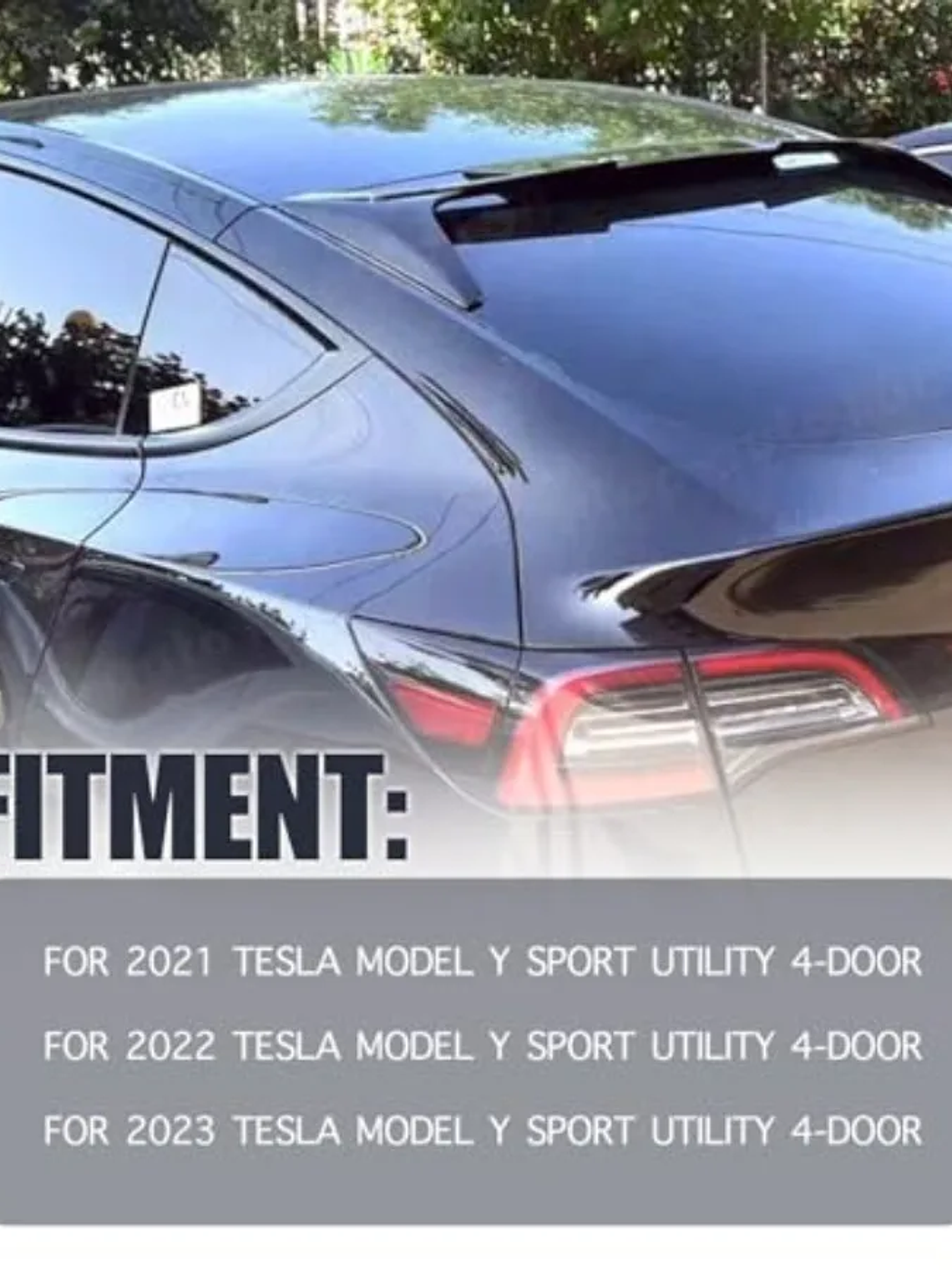 Gloss Black Rear Window Roof Spoiler for Tesla Model Y 2021 2022 2023 3