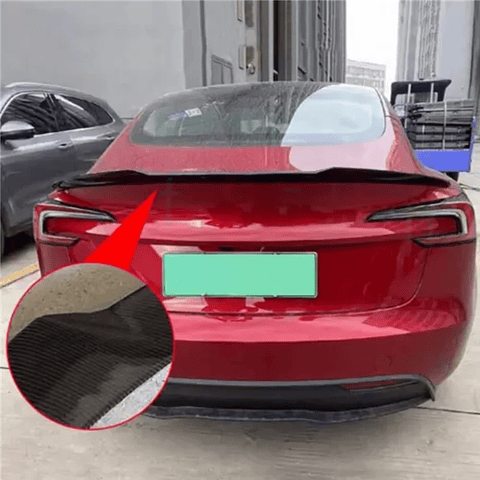 ABS Spoiler Rear Door Tail Trunk Wing Carbon Fiber Look For Tesla Model 3/Y 2017