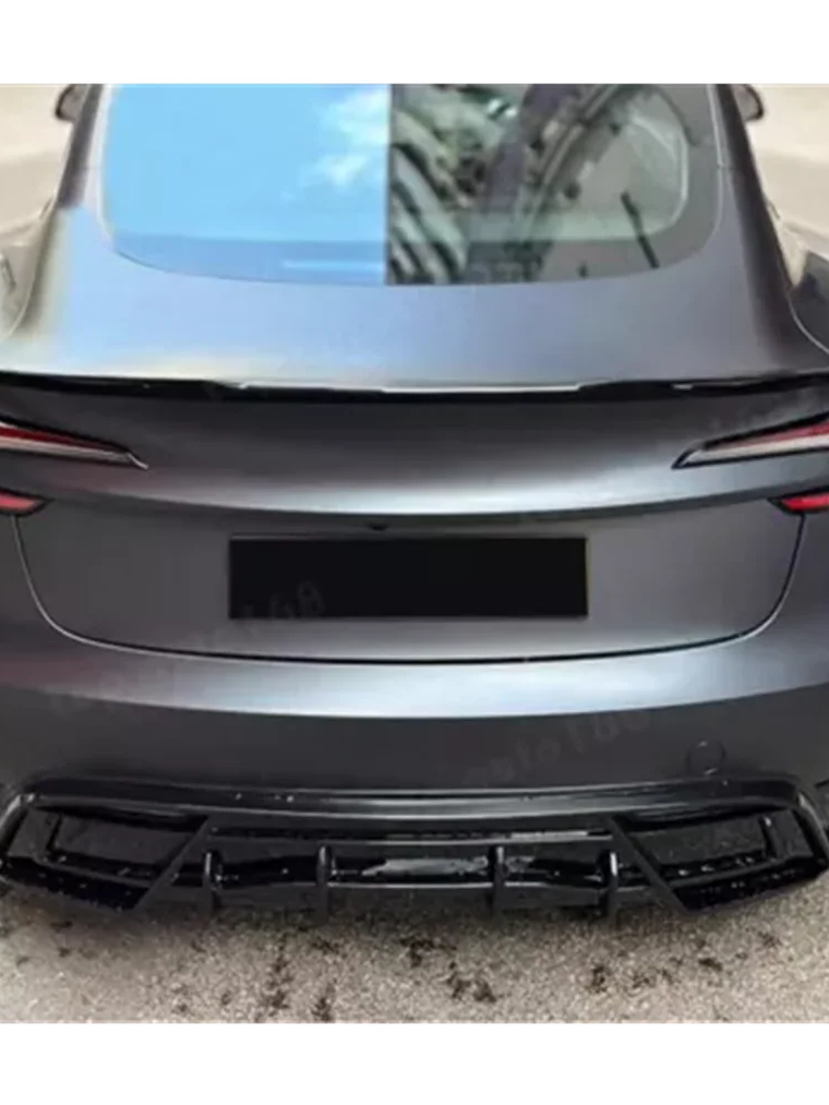 ABS Spoiler Rear Door Tail Trunk Wing Carbon Fiber Look For Tesla Model 3/Y 2017 4