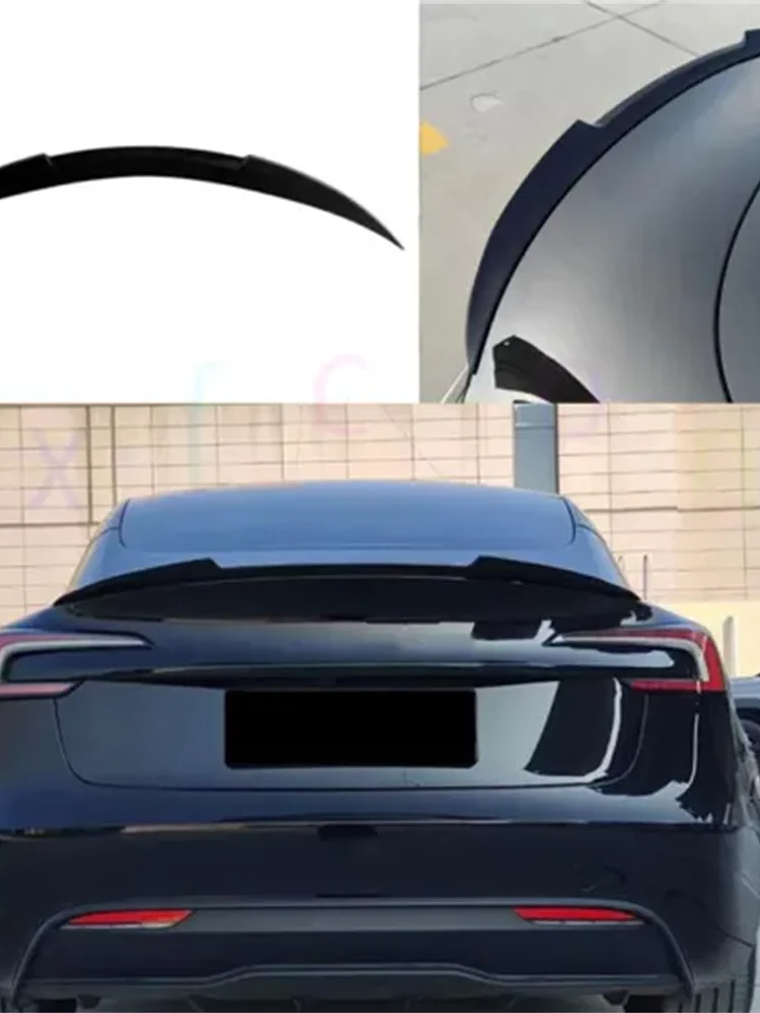 ABS Spoiler Rear Door Tail Trunk Wing Carbon Fiber Look For Tesla Model 3/Y 2017 5