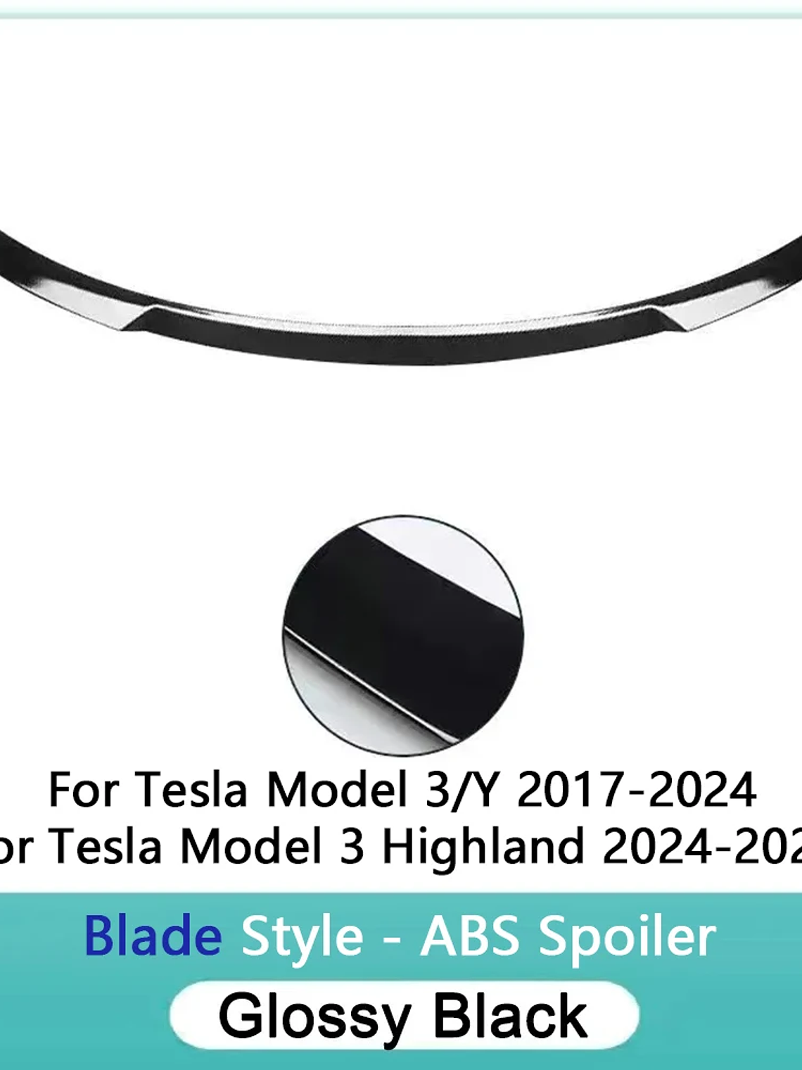 ABS Spoiler Rear Door Tail Trunk Wing Carbon Fiber Look For Tesla Model 3/Y 2017 6