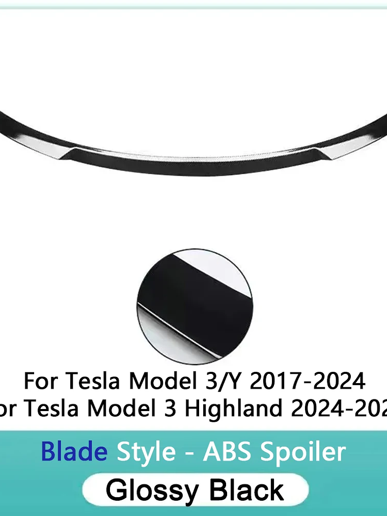 ABS Spoiler Rear Door Tail Trunk Wing Carbon Fiber Look For Tesla Model 3/Y 2017 6
