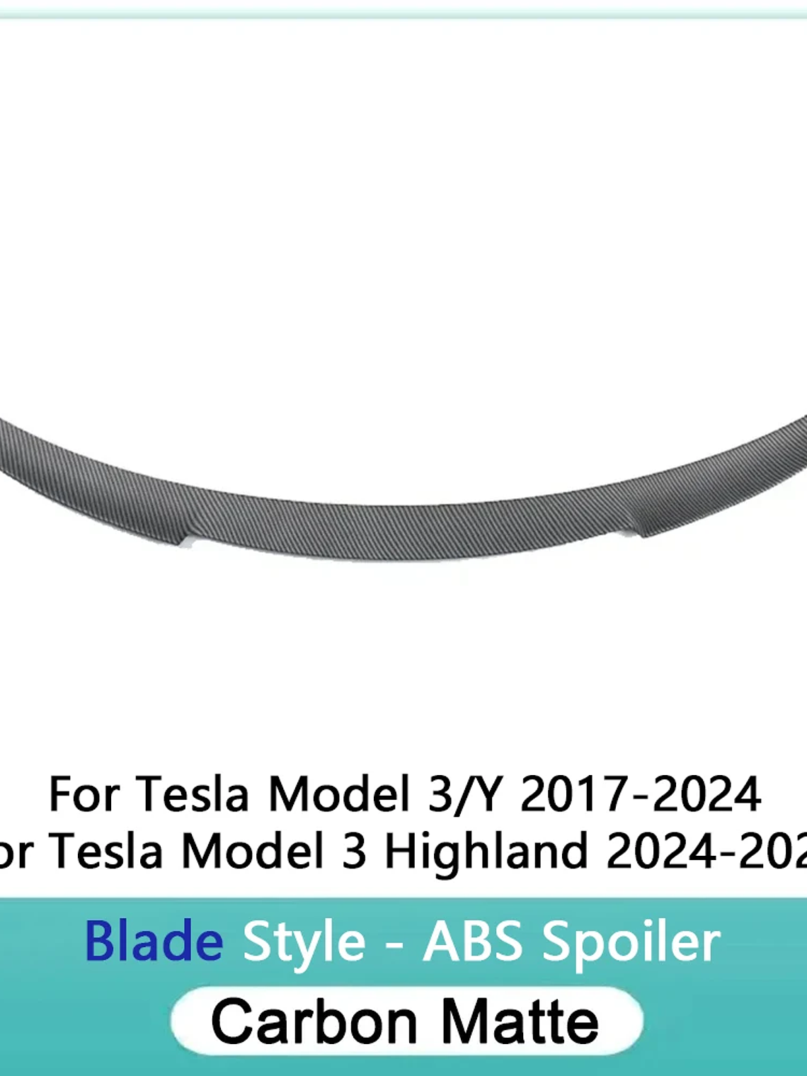 ABS Spoiler Rear Door Tail Trunk Wing Carbon Fiber Look For Tesla Model 3/Y 2017 9