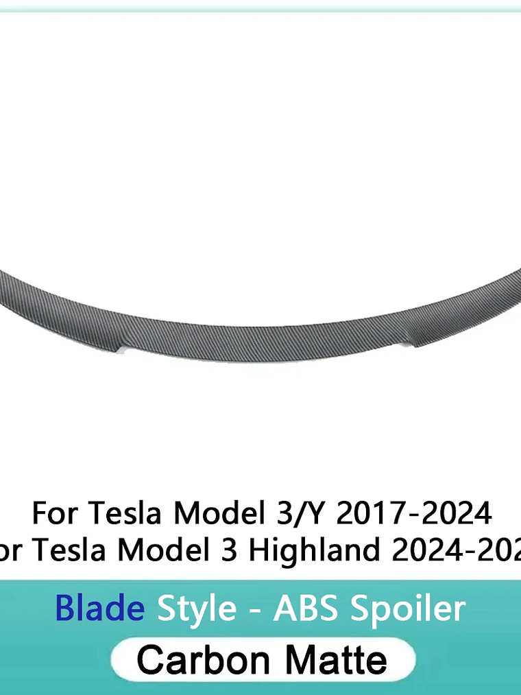 ABS Spoiler Rear Door Tail Trunk Wing Carbon Fiber Look For Tesla Model 3/Y 2017 9